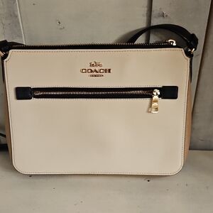 Coach Cream and Black Crossbody Bag